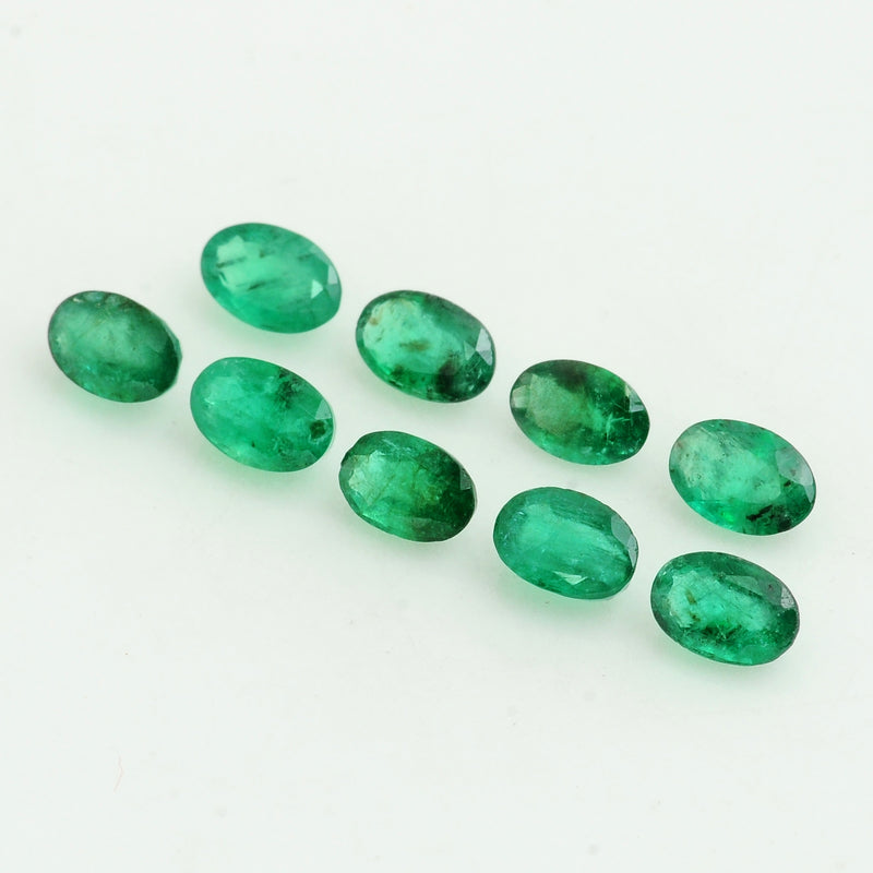 9 pcs Emerald  - 3.58 ct - Oval - Green