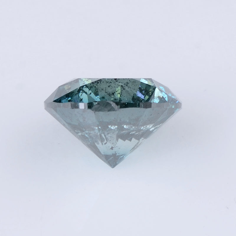2.20 Carat Brilliant Round Fancy Vivid Greenish Blue I3 Diamond-AIG Certified