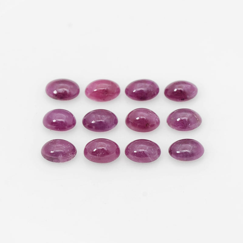 12 pcs Ruby  - 14.27 ct - Oval - Red