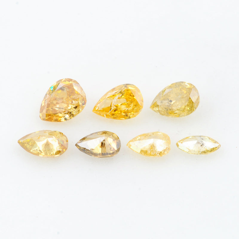 7 pcs Diamond  - 1 ct - Mix Shape - Yellow - SI - I