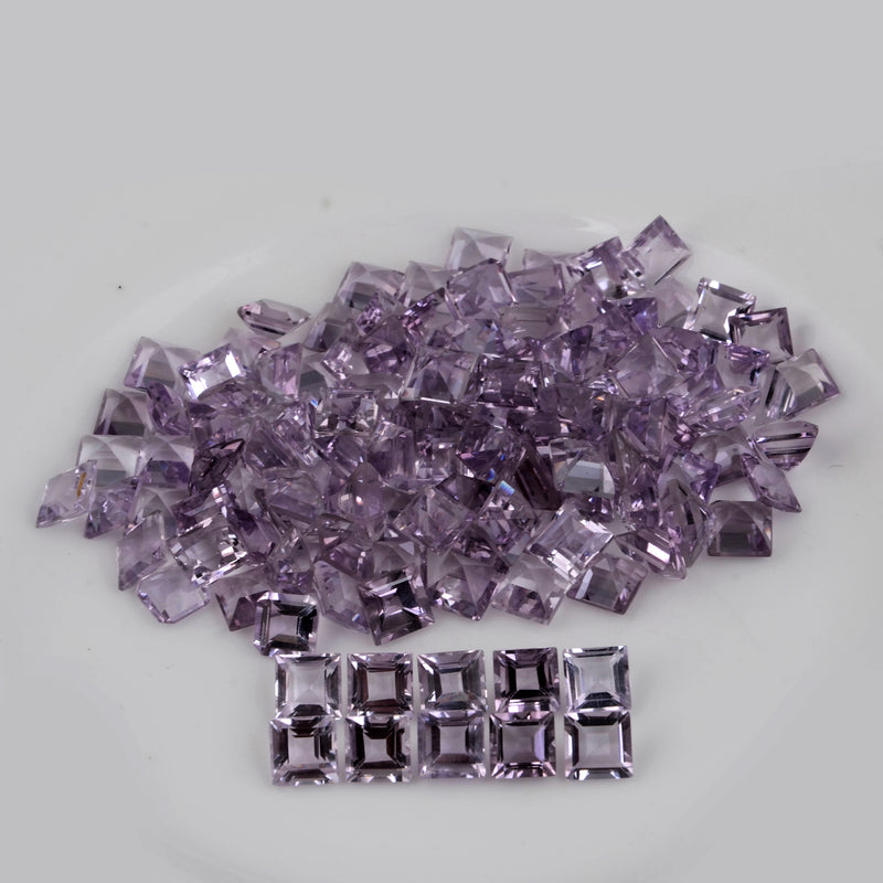 130 pcs Amethyst  - 218.89 ct - Square - Purple