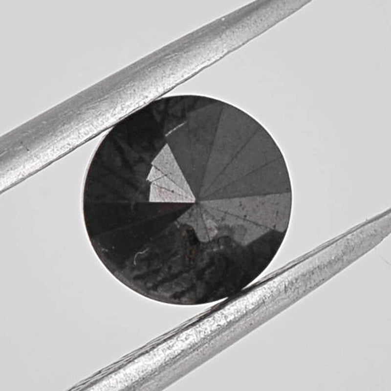 1.62 Carat Brilliant Round Fancy Black Diamonds-AIG Certified