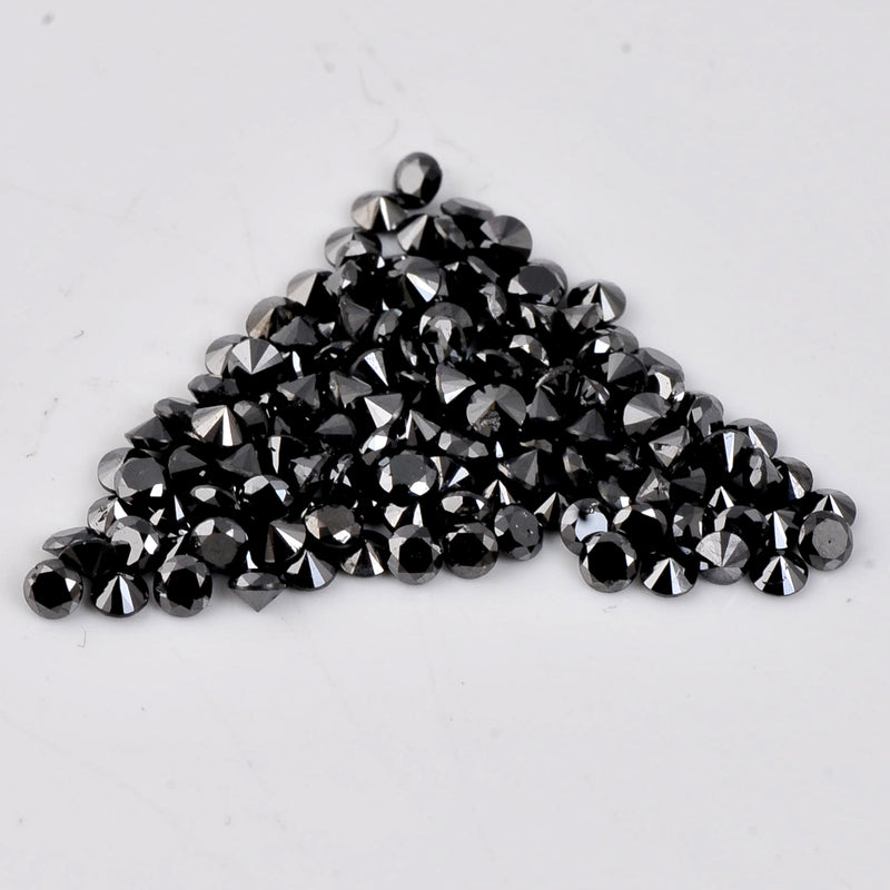 7.01 Carat Brilliant Round Fancy Black Diamonds-AIG Certified