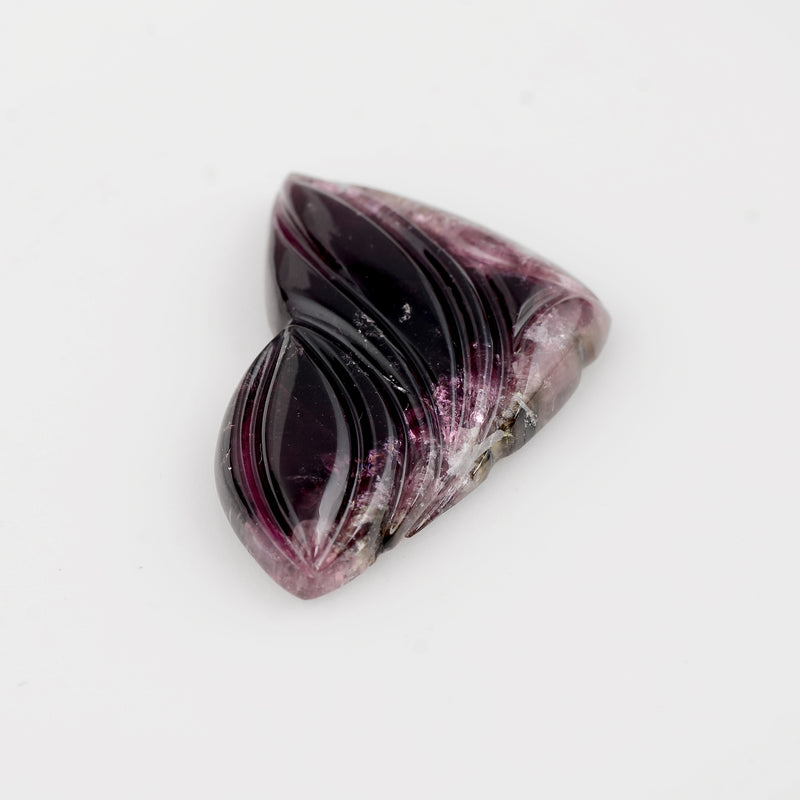 1 pcs Rubellite  - 35.66 ct - Carving - Reddish Purple - Transparent