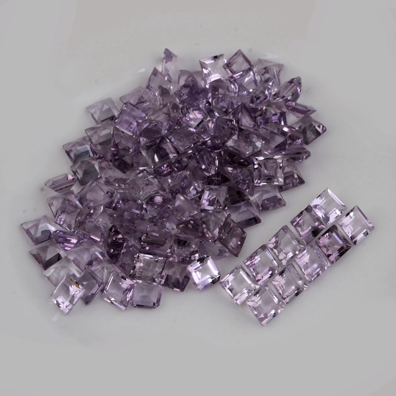 130 pcs Amethyst  - 218.89 ct - Square - Purple