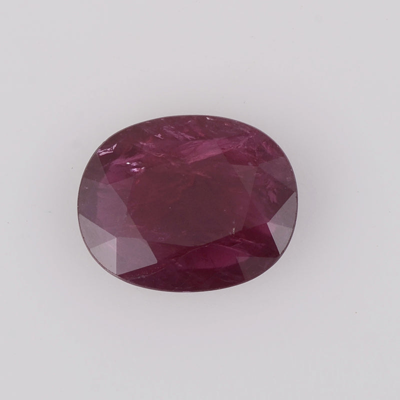 1 pcs Ruby  - 5.3 ct - Oval - Red - Transparent