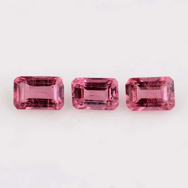 3 pcs Tourmaline  - 1.75 ct - Octagon - Pink