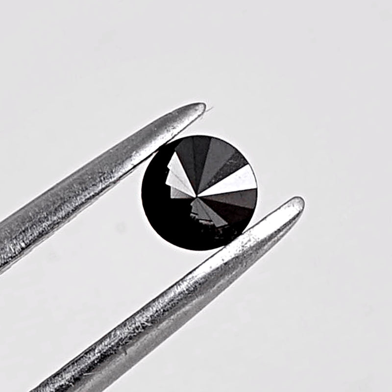 5.57 Carat Brilliant Round Fancy Black Diamonds-AIG Certified