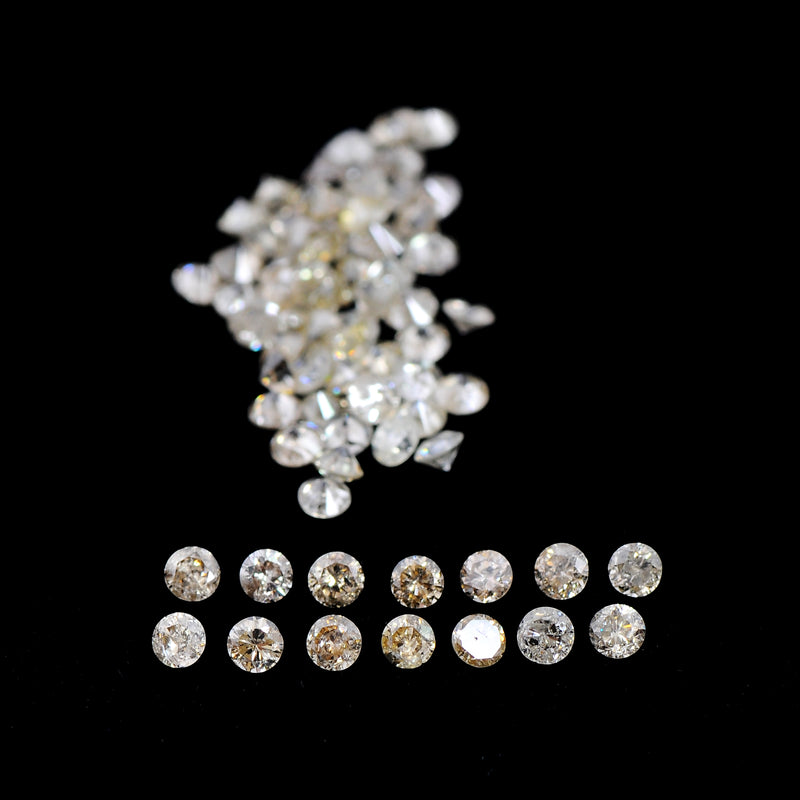 Round Mix Very Light to Light Brown - Yellow Color Diamond 2.03 Carat - AIG Certified