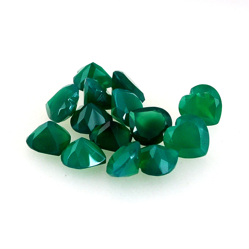 20.3 Carat Green Color Heart Onyx Gemstone