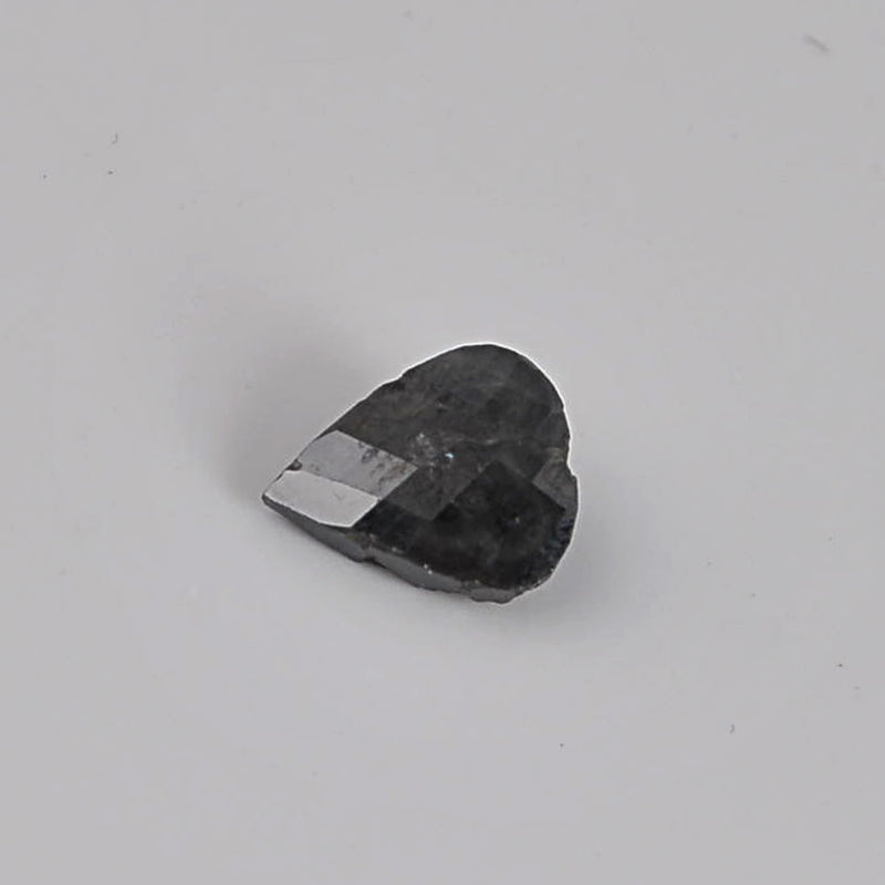 0.96 Carat Rose Cut Pear Black Diamond