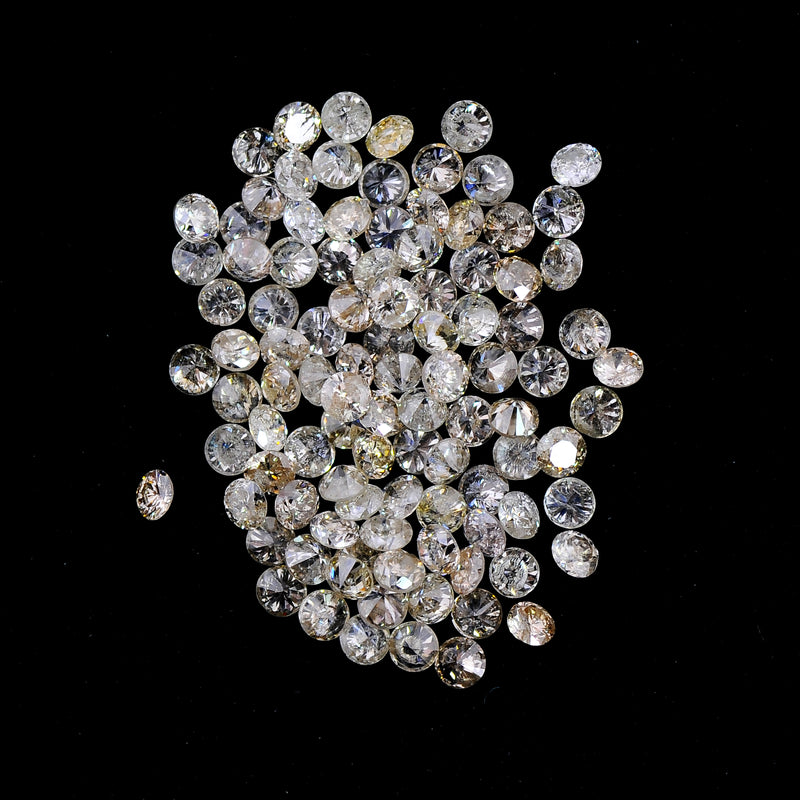 Round Mix Very Light to Light Brown - Yellow Color Diamond 2.35 Carat - AIG Certified