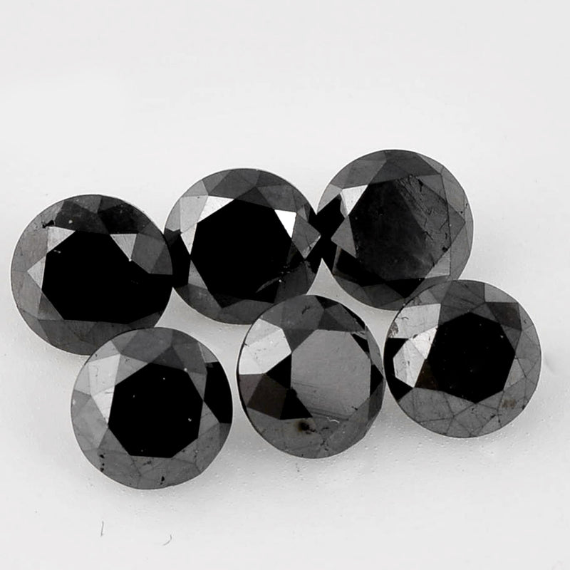 4.90 Carat Brilliant Round Fancy Black Diamonds-AIG Certified