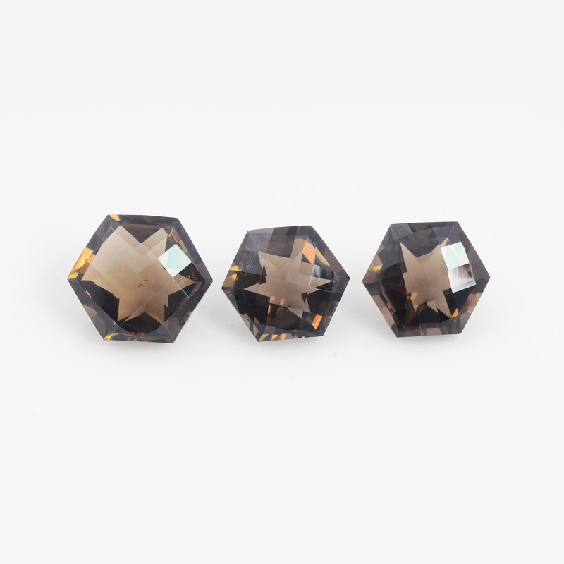 Hexagon Brown Color Smoky Quartz Gemstone 16.95 Carat