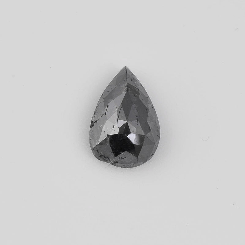 6.24 Carat Rose Cut Pear Fancy Black Diamond-AIG Certified