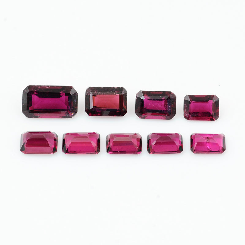 9 pcs Rubellite  - 7.76 ct - Octagon - Pink