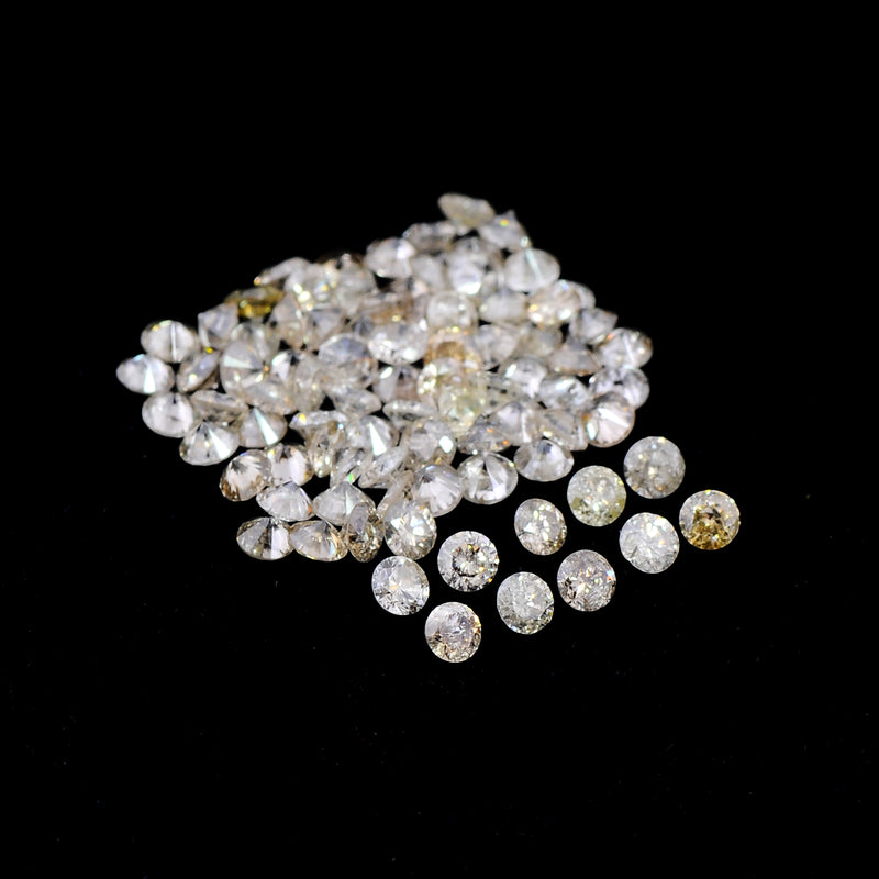 Round Mix Very Light to Light Brown - Yellow Color Diamond 4.01 Carat - AIG Certified