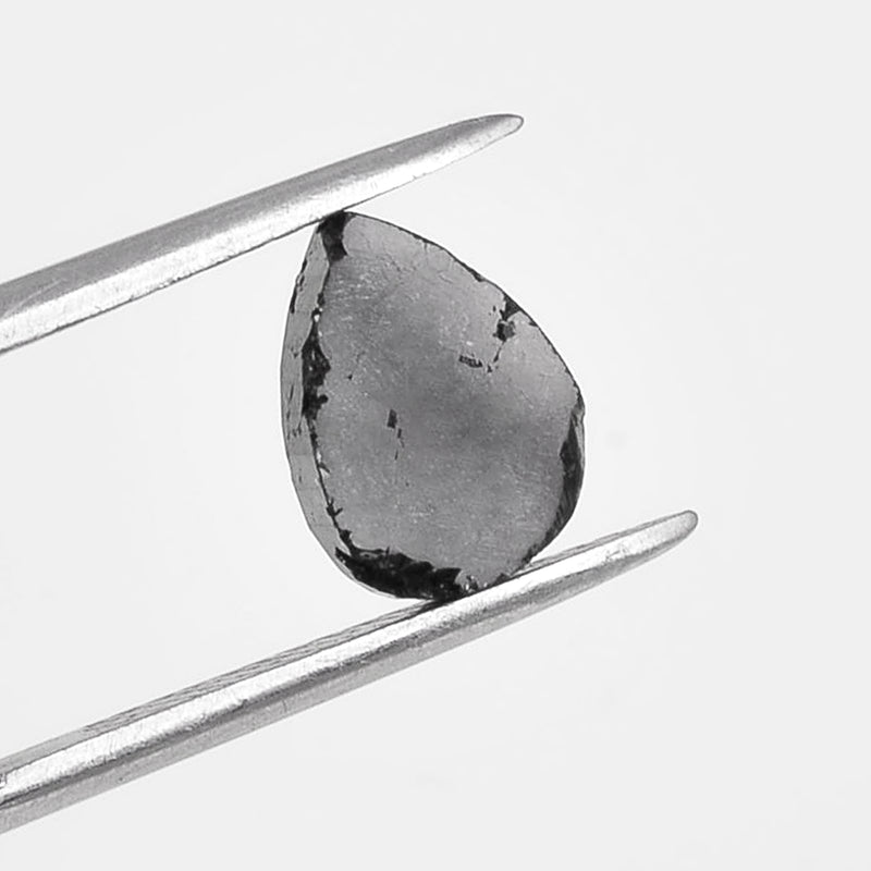 2.41 Carat Rose Cut Pear Fancy Black Diamond-AIG Certified