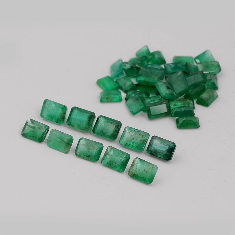 42 pcs Emerald  - 26.63 ct - Octagon - Green