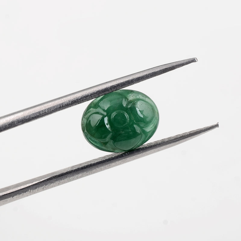 3.7 Carat Green Color Oval Emerald Gemstone
