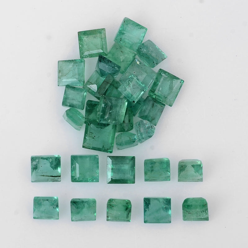 31 pcs Emerald  - 4.98 ct - Square - Green