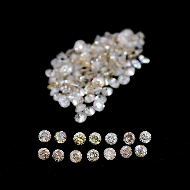 Round Mix Very Light to Light Brown - Yellow Color Diamond 2.29 Carat - AIG Certified