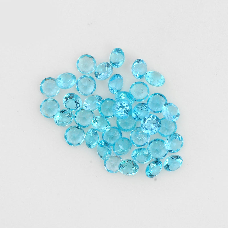 3.98 Carat Blue Color Round Apatite Gemstone