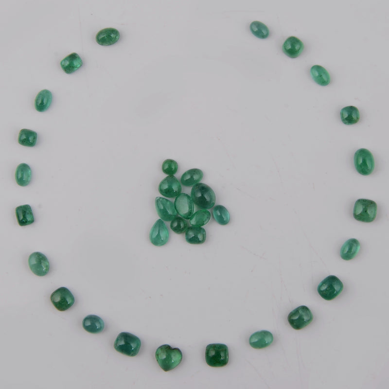 33 pcs Emerald  - 23.16 ct - Cabochon - Green - Transparent