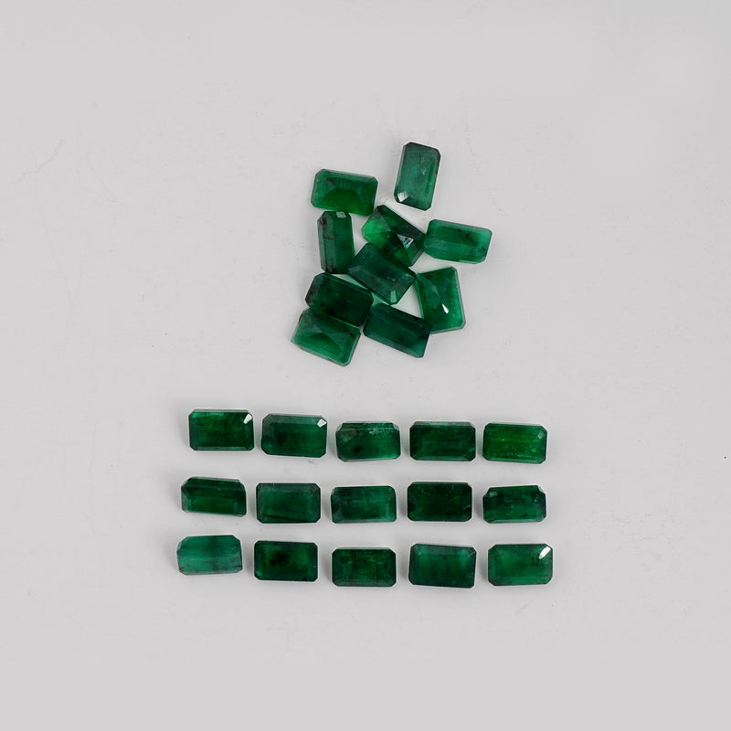 25 pcs Emerald  - 14.37 ct - Octagon - Green