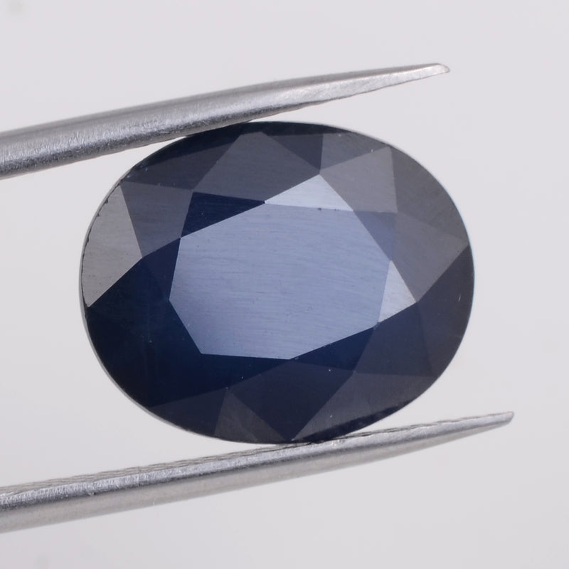Oval Dark Blue Color Sapphire Gemstone 7.35 Carat - AIG Certified