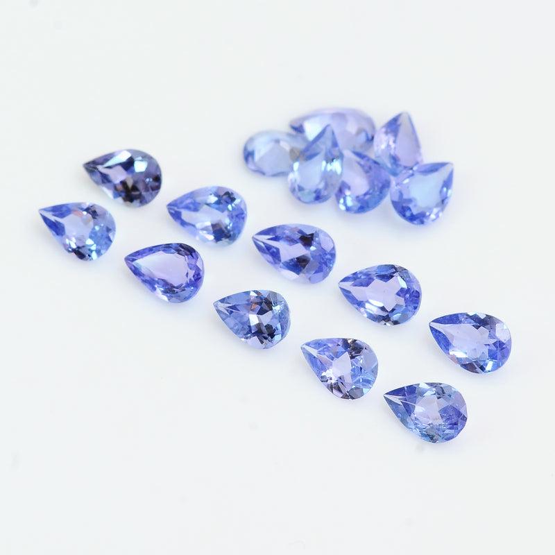 16 pcs Tanzanite  - 5.64 ct - Pear - Blue - Transparent