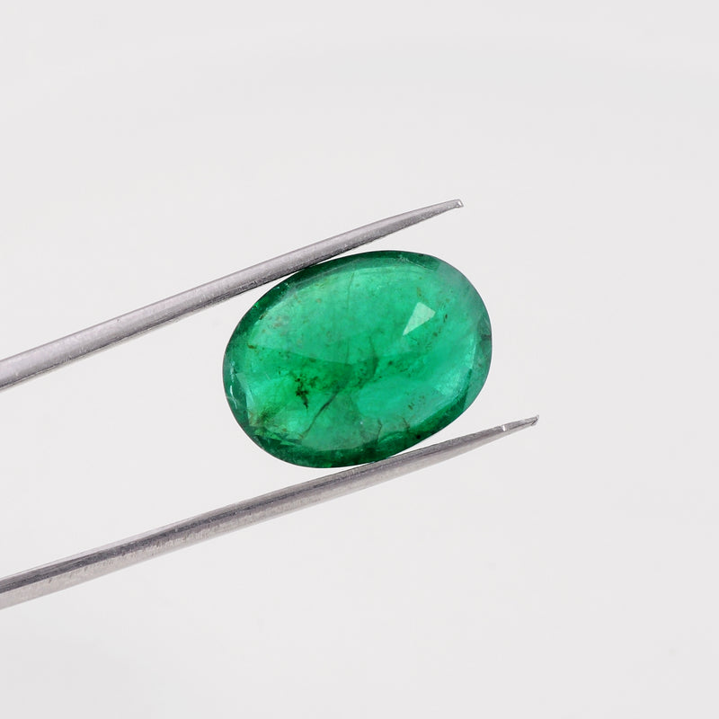 Oval Green Color Emerald Gemstone 8.85 Carat
