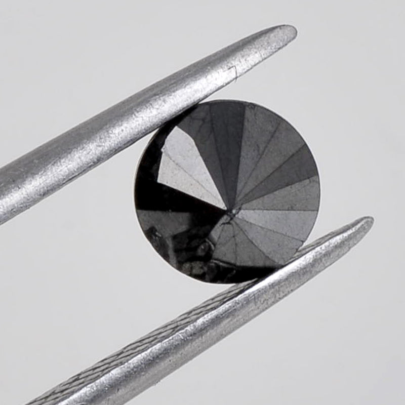 4.20 Carat Brilliant Round Fancy Black Diamonds-AIG Certified