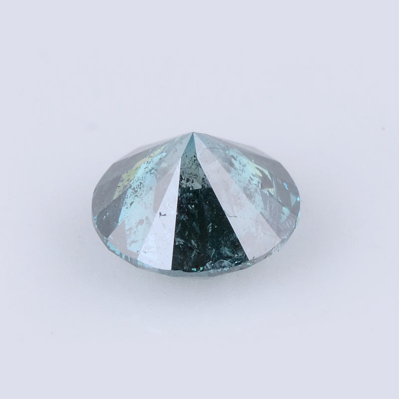 2.20 Carat Brilliant Round Fancy Vivid Greenish Blue I3 Diamond-AIG Certified
