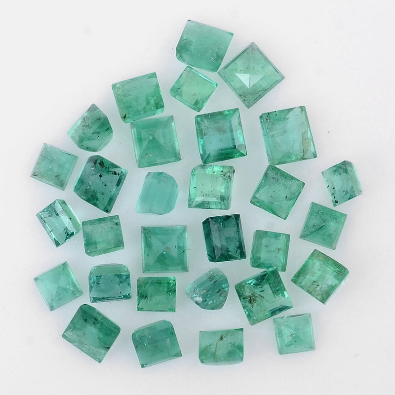 30 pcs Emerald  - 4.78 ct - Square - Green
