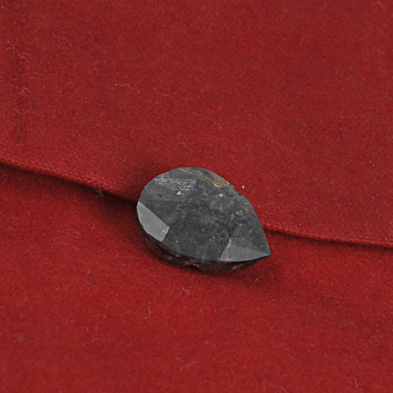 2.46 Carat Rose Cut Pear Black Diamond