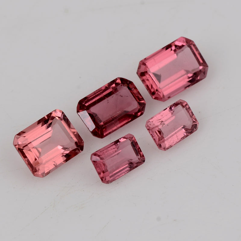 5 pcs Tourmaline  - 1 ct - Octagon - Pink