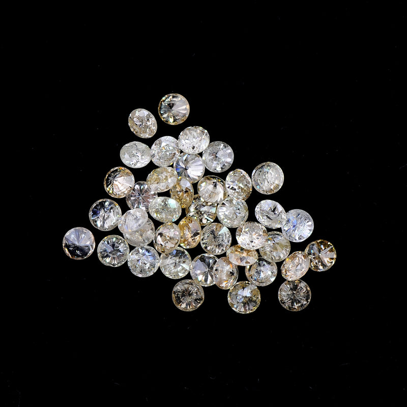 Round Mix Very Light Yellow - Brown Color Diamond 2.15 Carat - AIG Certified