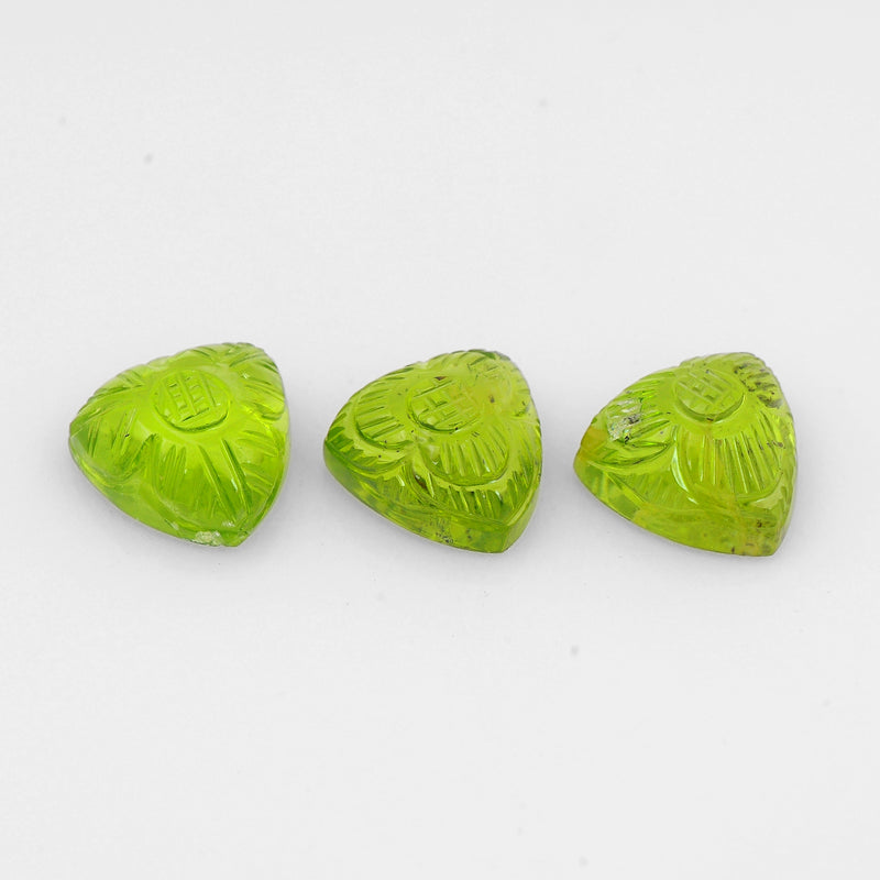 12.06 Carat Green Color Trillion Peridot Gemstone