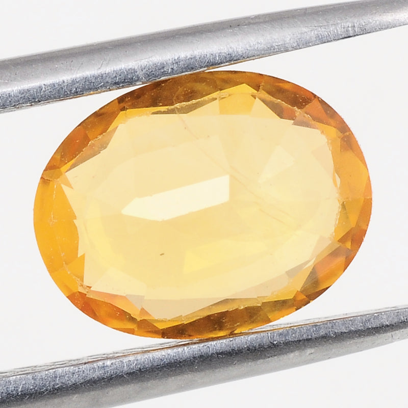 1 pcs Sapphire  - 1.37 ct - Oval - Vivid Orangy Yellow