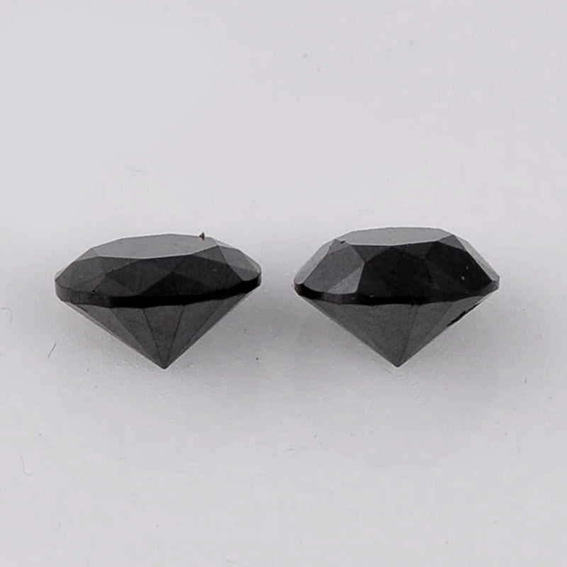 1.62 Carat Brilliant Round Fancy Black Diamonds-AIG Certified