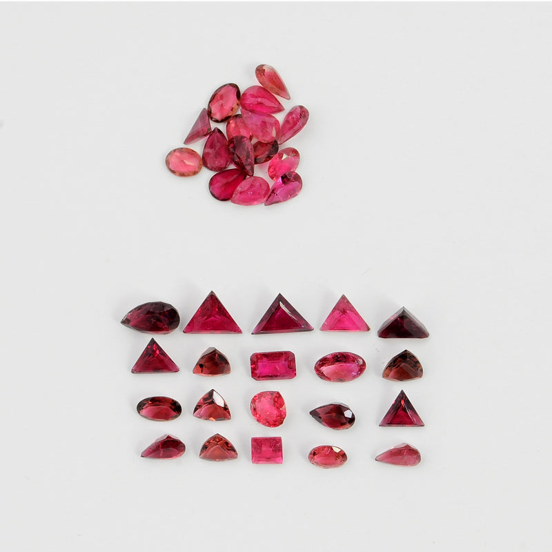 35 pcs Tourmaline  - 15.19 ct - Mix Shape - Pink
