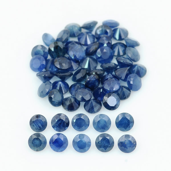 55 pcs Sapphire  - 8.18 ct - ROUND - Blue