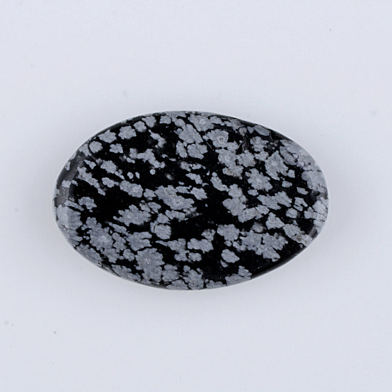 29 Carat Black Color Oval Snowflake Obsidian Gemstone