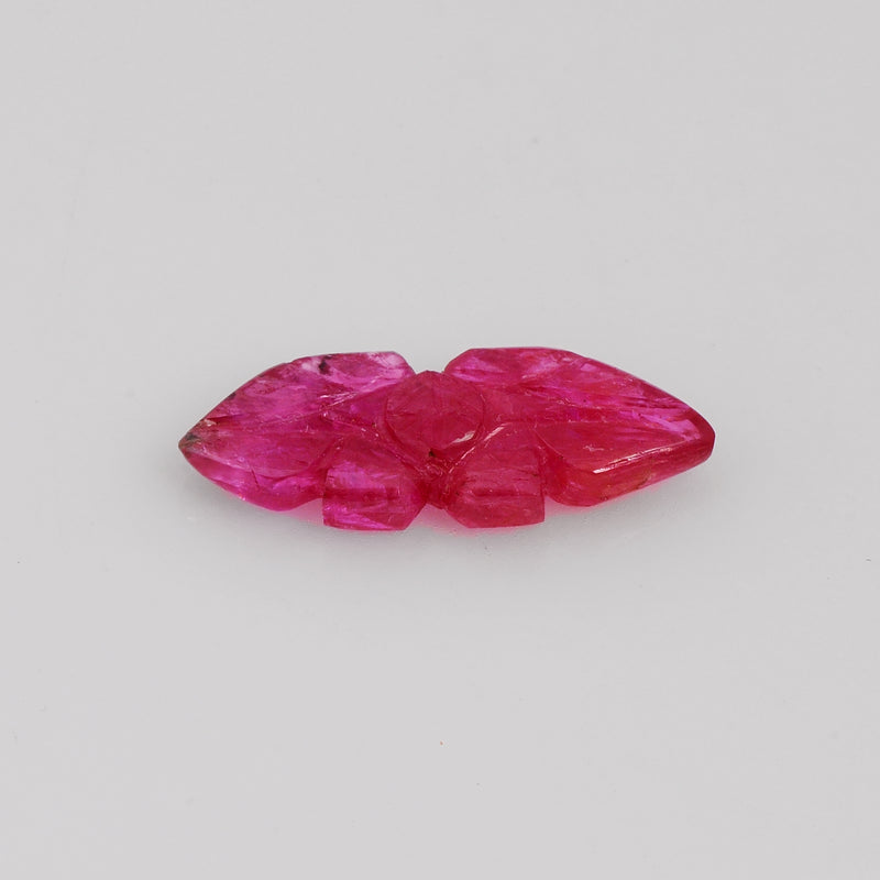 Fancy Carving Red Color Ruby Gemstone 5.60 Carat