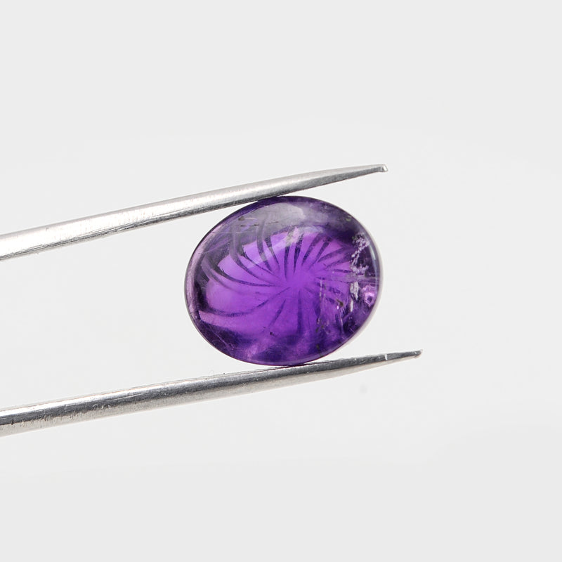 10.75 Carat Purple Color Oval Amethyst Gemstone