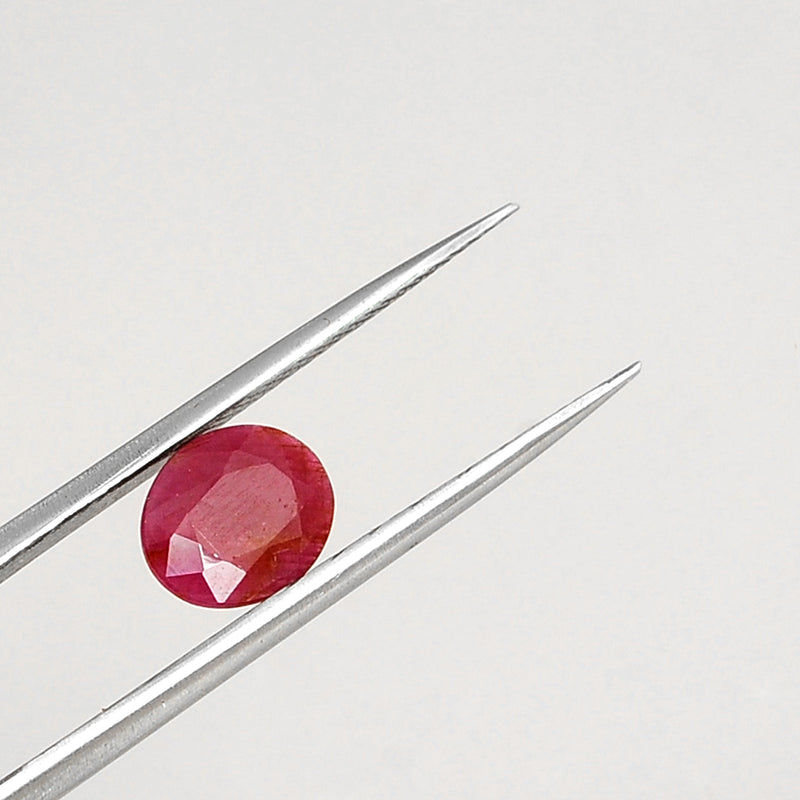 1.45 Carat Red Color Oval Ruby Gemstone