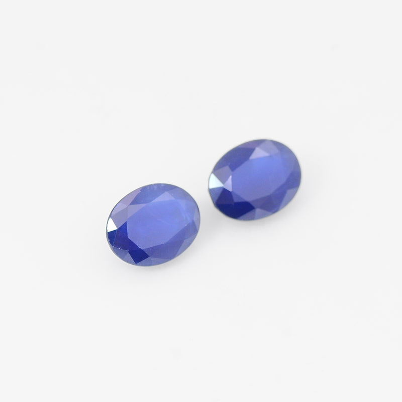2 pcs Sapphire  - 5.46 ct - Oval - Blue