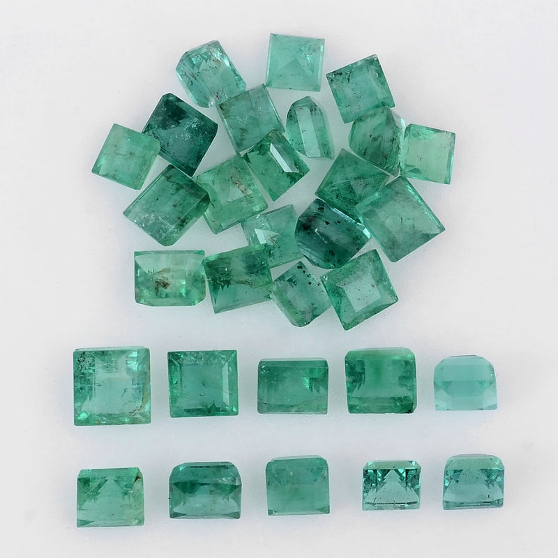 30 pcs Emerald  - 4.78 ct - Square - Green