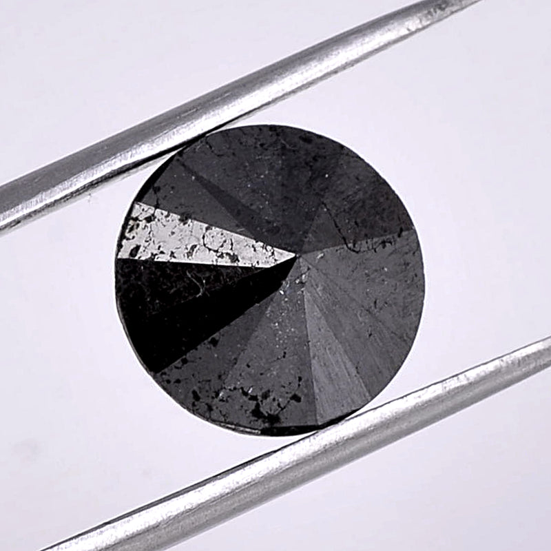5.71 Carat Brilliant Round Black Diamond-AIG Certified